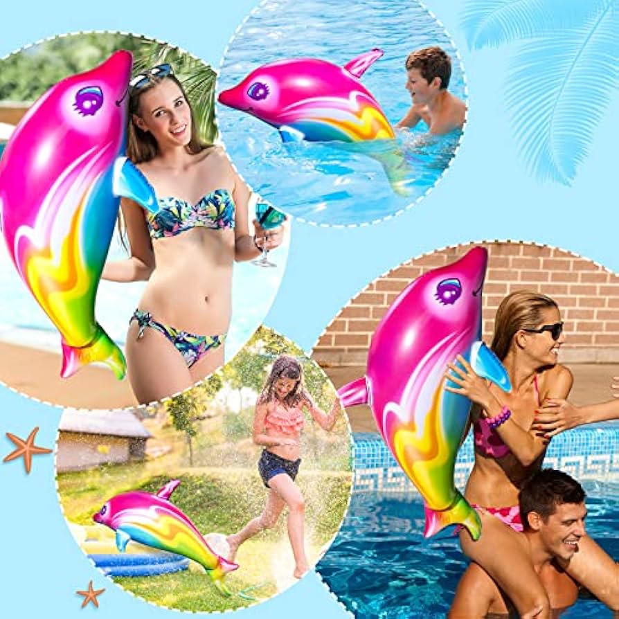 Amazon.com: Dolphin Rainbow Inflatable Pool Toy 36 Inch